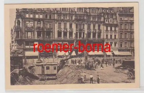 77407 Ak Bau der Untergrundmessehalle Markt in Leipzig 1924 Serie 1