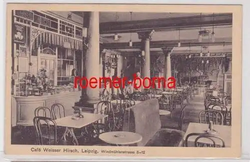 86894 Ak Leipzig Windmühlenstrasse 8-12 Café 'Weisser Hirsch' Gastraum 1913