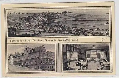 63195 Mehrbild Ak Bernsbach i. Erzgeb. Gasthaus Germania um 1940