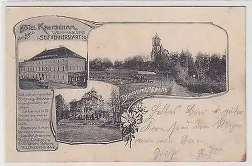 62348 Mehrbild Ak Seifhennersdorf Hotel Kretscham und Weinhandlung 1904