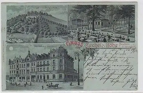 61589 Mehrbild Ak Gruß von Zechels Höhe Deuben bei Dresden 1901