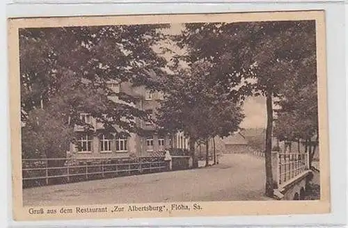 61618 Ak Gruß aus dem Restaurant "Zur Albertsburg" Flöha 1925