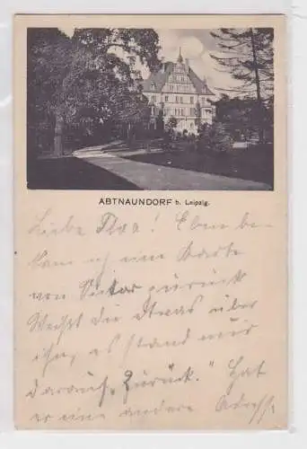 30208 Ak Abtnaundorf b. Leipzig - Blick auf Villa im Grünen 1915