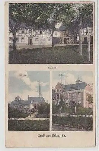 65175 Mehrbild Ak Gruß aus Erlau Gasthof, Kirche, Schule 1936