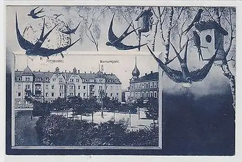 64848 Schwalben Ak Potschappel Bismarckplatz 1911