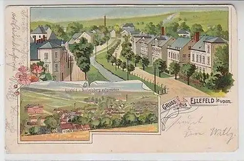 61948 Ak Lithographie Gruß aus Ellefeld im Vogtland 1904