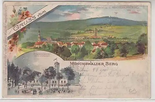 59307 Ak Lithographie Gruß vom Mönchswalder Berg Bergwirtschaft usw. 1900