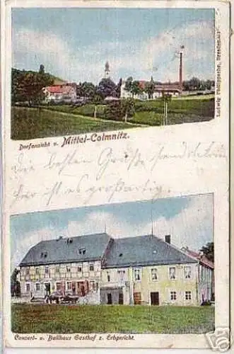 05058 Ak Mittel Colmnitz Gasthof zum Erbgericht 1904