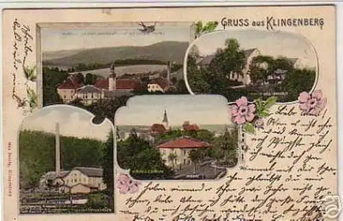 05054 Ak Gruss aus Klingenberg bei Dresden 1908