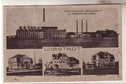 59679 Mehrbild Ak Lobstädt Duxer Kohlenverein "Dora und Helene" 1919