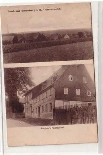 47088 Mehrbild Ak Gruß aus Eibenberg Gesamtansicht, Reuthers Restaurant um 1920