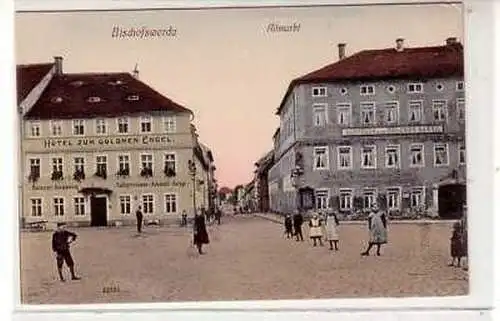 42006 Ak Bischofswerda Altmarkt Hotel Gasthaus um 1910