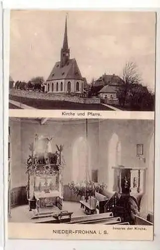 41971 Mehrbild Ak Niederfrohna Kirche & Pfarre 1910