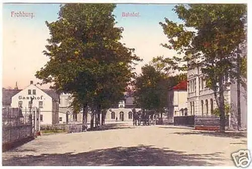 22051 Ak Frohburg Bahnhof Gasthof 1912