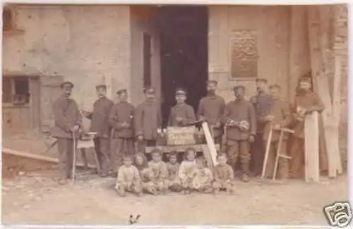 05251 Foto Ak Militär Pionier Park Chemnitz 1917