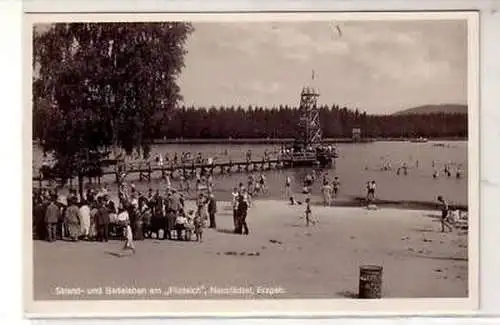 41341 Ak Neustädtel Erzg. Strandbad "Filzteich" um 1930