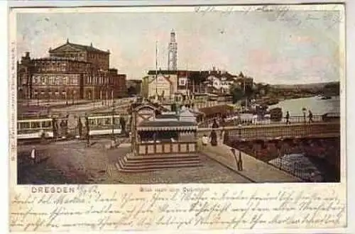 40358 Ak Dresden Blick nach dem Opernhaus 1902