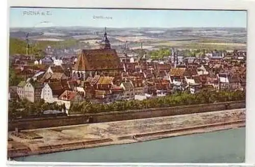 41573 Ak Pirna an der Elbe Stadtkirche 1914