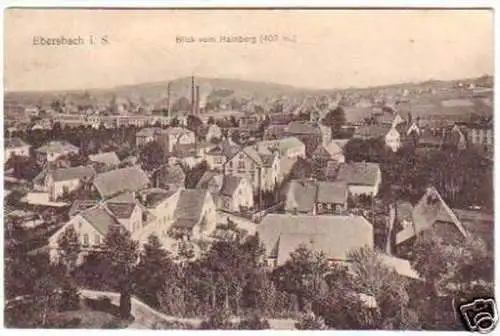 02580 Ak Ebersbach in Sachsen Blick vom Hainberg um1920