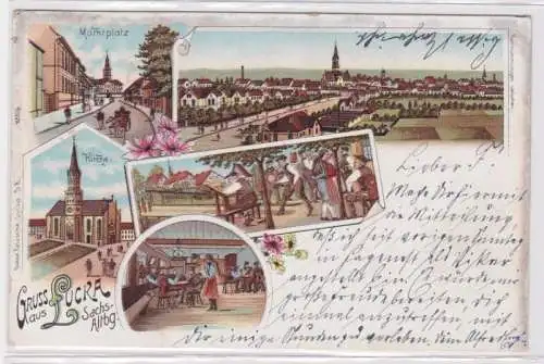 95846 Ak Lithographie Gruß aus Lucka Sachsen-Altenburg 1901