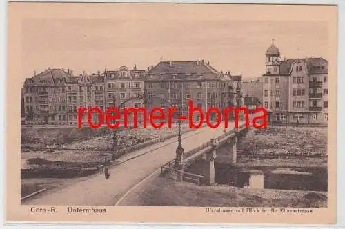 80277 Ak Gera Reuss Untermhaus Uferstraße mit Blick in ide Elisenstraße