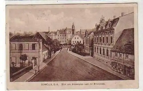 32369 Ak Schmölln Blick vom Brückenplatz 1920