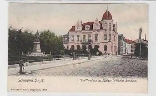 36879 Ak Schmölln S.-A. Schillerplatz mit Denkmal 1903