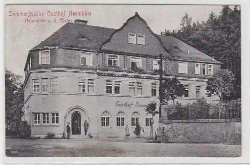 69324 Ak Sommerfrische Neumühle an der Elster Gasthof 1919