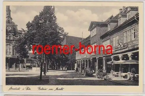 75686 Ak Arnstadt in Thüringen Galerie am Markt mit Geschäften 1935