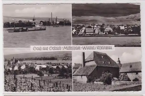 90764 Mehrbild Ak Gruß aus Oestrich Mittelheim Winkel Rheingau 1959