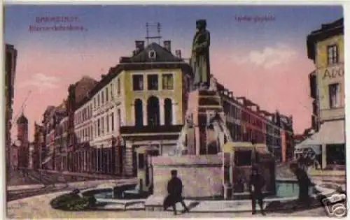 15830 Ak Darmstadt Bismarckdenkmal Ludwigsplatz um 1910