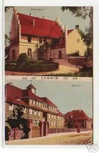 07688 Ak Lehnin Pfarrhaus und Schule um 1930