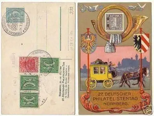 04953 Ak 27. deutscher Philatelistentag Nürnberg 1921