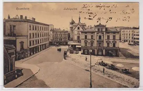 84210 AK Rosenheim - Ludwigsplatz mit Händlern 1908