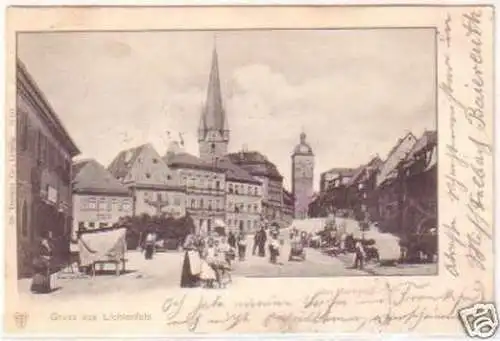 25748 Ak Gruss aus Lichtenfels Der Marktplatz 1902