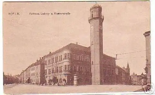 07311 Ak Hof i.B. Ludwig- und Klosterstrasse um 1920