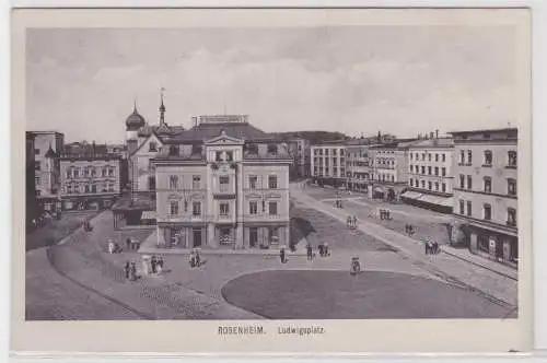 08568 Ak Rosenheim Ludwigsplatz Totalansicht um 1930