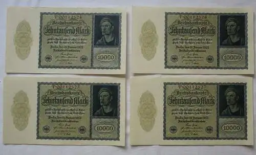 4 x 10000 Mark 19.1.1922 mit fortlaufender Nummer UNC (160577)