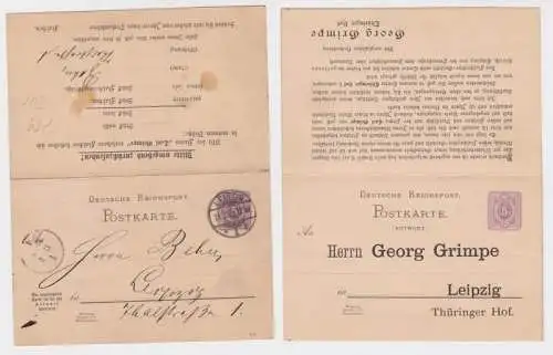 49445 DR Ganzsachen Postkarte P19 Zudruck Georg Grimpe Thüringer Hof Leipzig