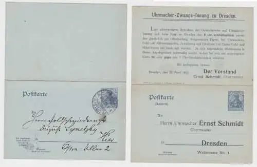 56227 Ganzsachen Postkarte P66 Zudruck Goldschmiede-Zwangs-Innung Dresden 1903