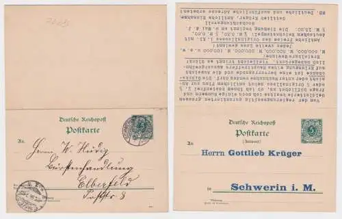 68156 DR Ganzsachen Postkarte P31 Zudruck Gottlieb Krüger Schwerin Lotterie 1898