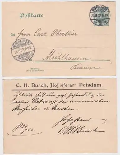 72135 DR Ganzsache Postkarte P58 Zudruck C.H. Busch Hoflieferant Potsdam 1902