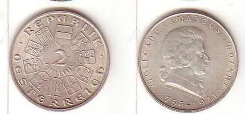 2 Schilling Silber Münze Österreich Mozart 1931