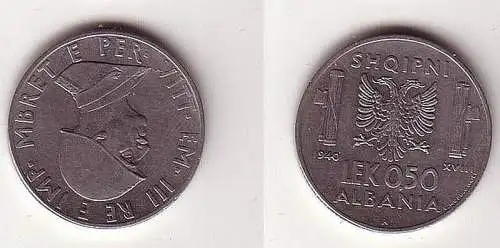 0,5 Lek Eisen Münze Albanien 1940