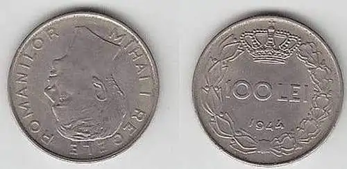 100 Lei Stahl Münze Rumänien 1944