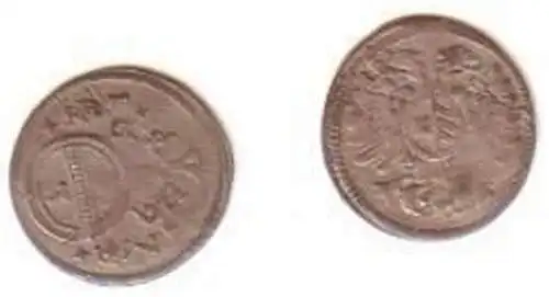 kleine Billon Münze Österreich 3 Pfennig Prag 1697