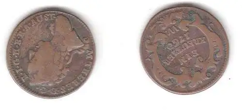 1 Kreuzer Kupfermünze Österreich 1760 W (108849)