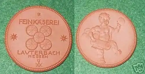 schöne Porzellanmedaille Feinkäserei Lauterbach Hessen