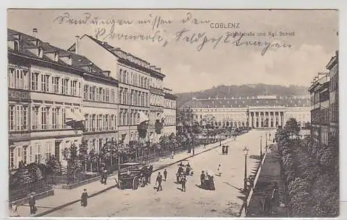 51849 Feldpost Ak Coblenz Schloßstraße und kgl. Schloß 1914