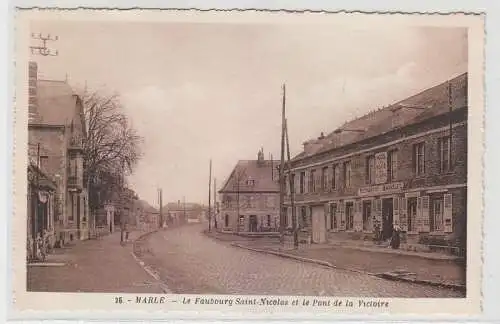 65790 Feldpost Ak Marle le Faubourg Saint Nicolas et le Pont de la Victoire 1940